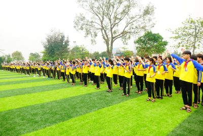 Lễ cắt băng khánh thành sân cỏ nhân tạo trường THCS Nam Cường