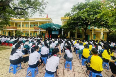 Sinh hoạt dưới cờ  ” Tuyên truyền về Luật trẻ em, quyền tham gia của trẻ em” năm học 2023-2024.